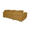 L200V - Canapé d'angle réversible, convertible en velours avec coffre ocre