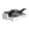 L200U PLUS - Canapé panoramique convertible avec 2 coffres et 2 poufs en simili et microfibre /blanc