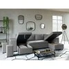 L200U PLUS - Canapé panoramique convertible avec 2 coffres et 2 poufs en tissu