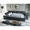 L200U PLUS - Canapé panoramique convertible avec 2 coffres et 2 poufs en tissu