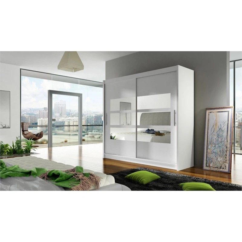 KOOP - Armoire 2 portes avec miroir L180 x H215
