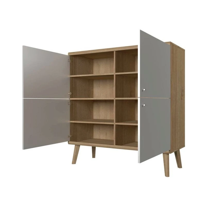 PRYSK - Buffet haut scandinave 4 portes /bois
