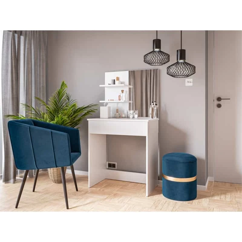 AMAL - Coiffeuse 1 tiroir avec miroir