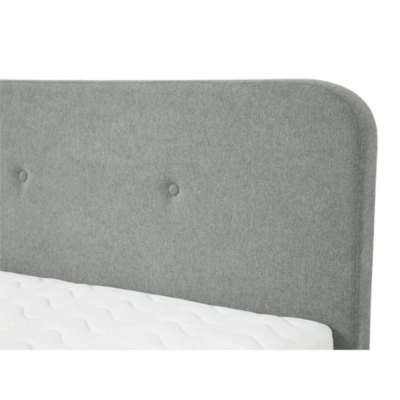 SORAYA - Cadre de lit avec tête de lit et sommier à lattes en tissu