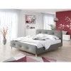 SORAYA - Cadre de lit avec tête de lit et sommier à lattes en tissu