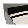 SORAYA - Cadre de lit avec tête de lit et sommier à lattes en tissu