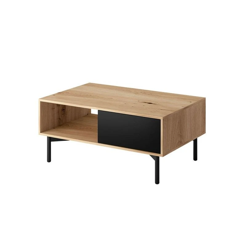 ABBY - Table basse industrielle 2 tiroirs 102 cm /bois