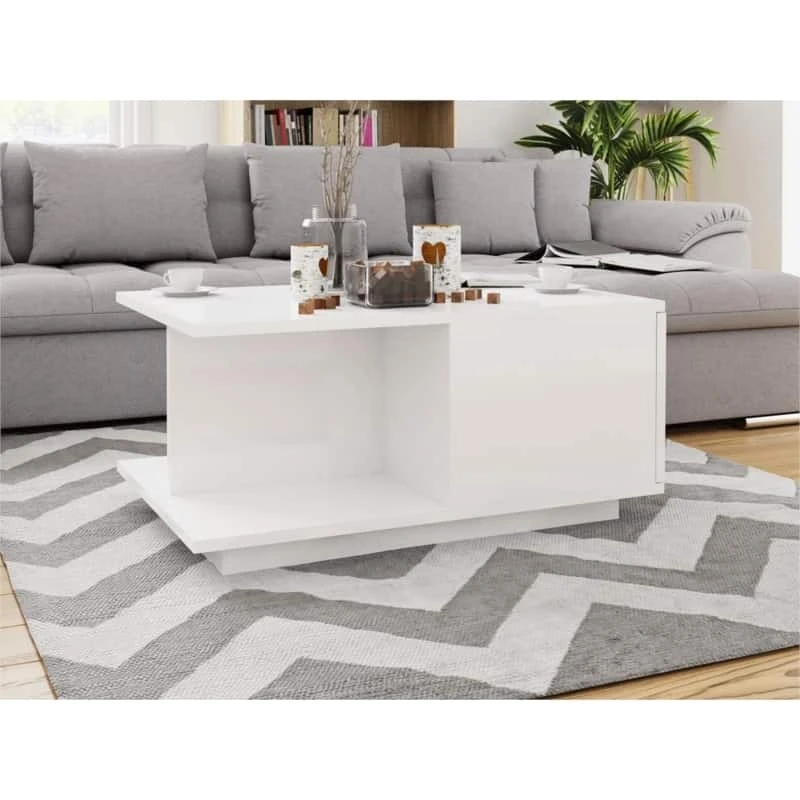 DANY - Table basse 1 porte 90 cm brillant