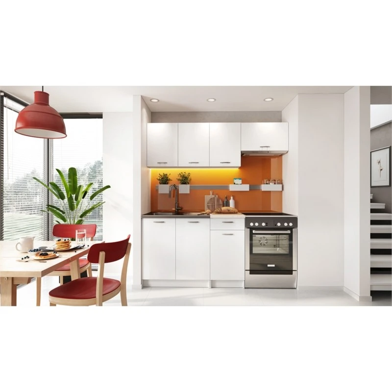 MELYA - Cuisine 3 éléments hauts et 2 éléments bas 180 cm