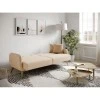 BONNY - Canapé droit 3 places convertible en tissu pieds bois clair
