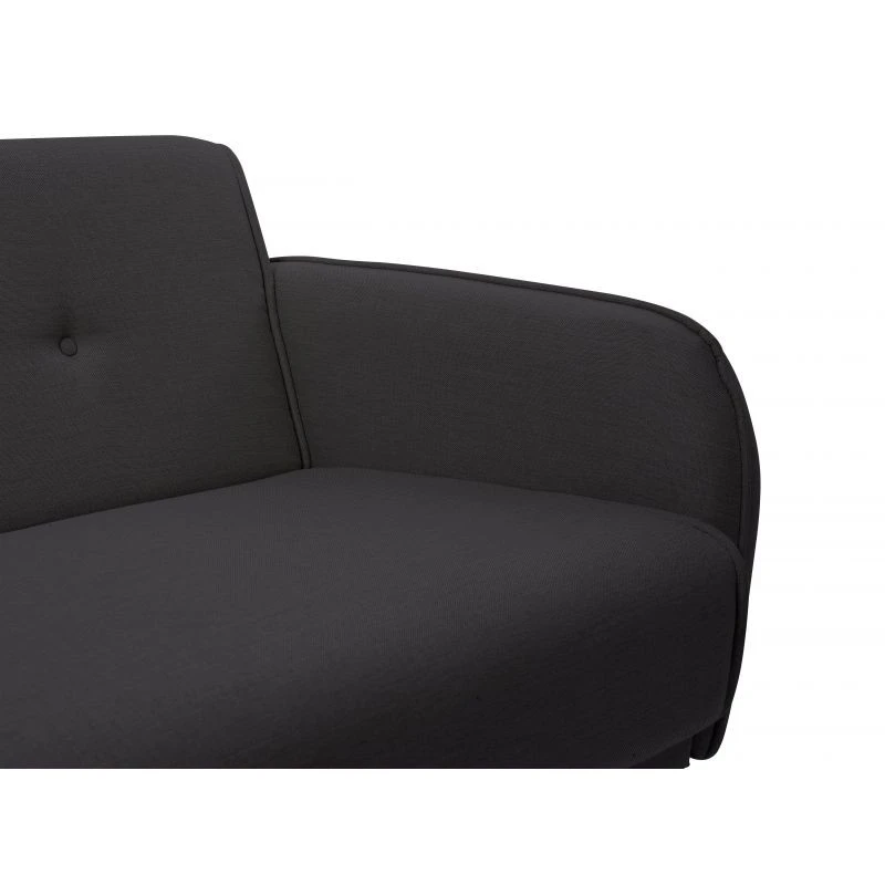 BONNY - Canapé droit 3 places convertible en tissu pieds bois clair